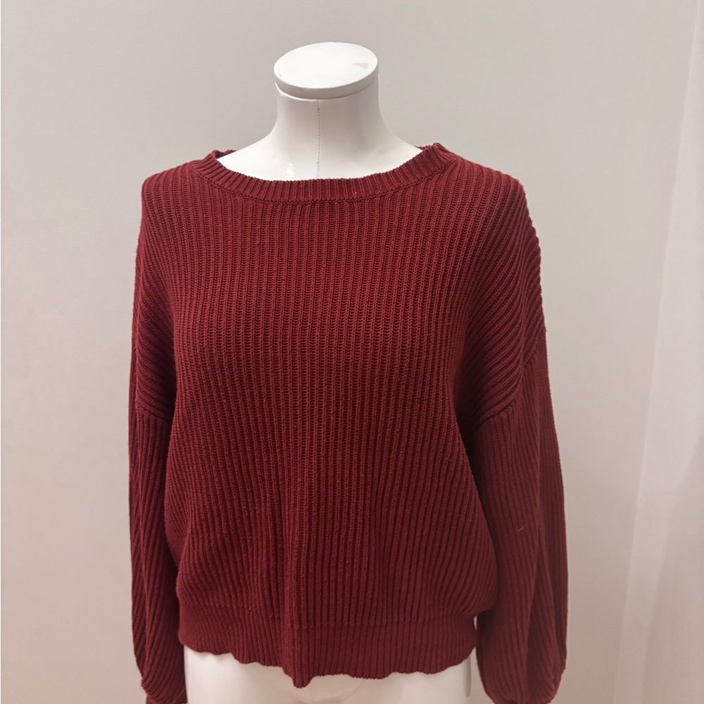 Lush Deep Red Crew Neck Sweater